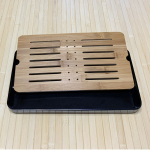 Чабань из натурального бамбука с черным поддоном. Photo 2